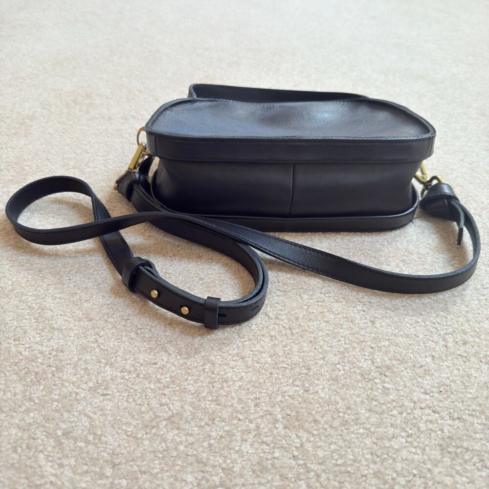Madewell Sydney Black Leather Zip Top Small Crossbody Bag Convertible - Picture 11 of 13